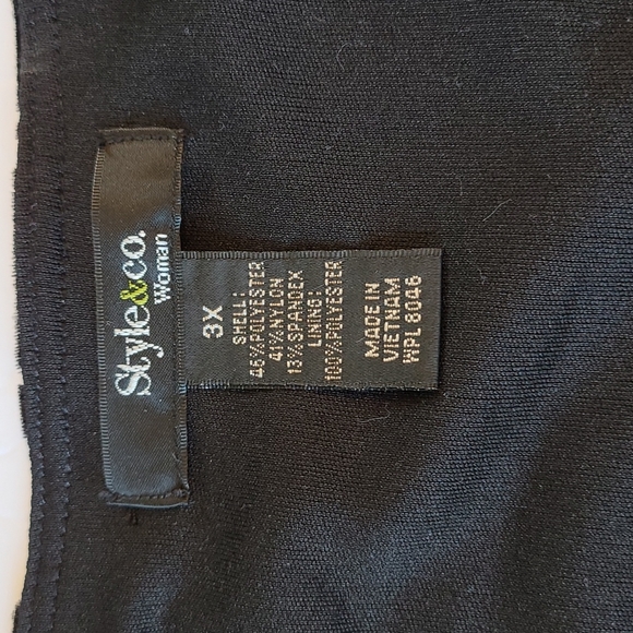 Black Velvet Pattern Top, 3X, Style & Company - Picture 8 of 13